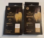 4 Ge Vintage Style Led Light Bulbs 40 Watt Dimmable Candelabra Base Amber Glass. Fixed Price $13.99.
