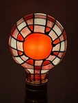 Sunbeam Art Bulb 25w G25 Hand Painted Mosaic Stained Glass Light 2003. Fixed Price $18.00.