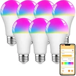 2 8 Pack A21 Led Smart Light Bulbs Rgb 9w 15w 1500lm Bluetooth Dimmable E26/e27. Fixed Price $41.35.