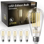 Tjoy Edison Light Bulbs 60w Equivalent, Dimmable Vintage Led Bulbs, E26.... Fixed Price $30.41.