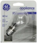 Ge 15206, 40-watt, Appliance Bulb, Medium Base, A15 Bulb Shape, 1-pk, 120-volt. Fixed Price $7.00.