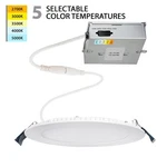 Wac Lotos 1lt 6" Led 5-cct Erdr Round Recessed Kit, Wh/frost - R6erdr-w9cs-wt. Fixed Price $49.99.