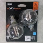 Feit Electric Led White Filament G16.5 E12 Candelabra Bulbs 40w 2 Pack Soft. Fixed Price $9.99.