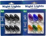 Black And Assort Colors Night Lights Bulbs 12pc. Fixed Price $16.00.