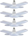 (4 Pack) Led Garage Lights, 60w Trilights Ceiling, High Low Bay Deformable Adjus. Fixed Price $49.06.