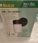 Maxlite Jelly Jar Lantern Wall Mount Outdoor Light Fixture Black. Fixed Price $8.00.