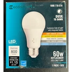 Ecosmart 60w Led Light Bulb A19 Dimmable Dusk To Dawn Auto Off Adjustable Color. Fixed Price $11.10.