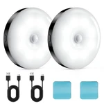 Glvsae Stick On Lights, Led Puck Rechargeable Small, Black And White. Fixed Price $13.35.