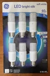 Ge Bright Stik 9w Led Light Bulb 60w Replacement Soft White (6-bulbs) 2700k New. Fixed Price $28.00.