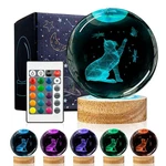 3d Cat Crystal Ball Night Light - 16 Colors, Remote, Usb. Gifts For Lovers!. Fixed Price $40.31.