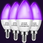Qualirey 4 Pieces Led Black Light Bulb 6w E12 Base Blacklight Candle Bulb.... Fixed Price $25.93.