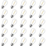 Minetom 25 Pack S14 Led 0.6w Replacement Light Bulbs, Outdoor Strin. Fixed Price $30.00.