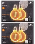 (4 Bulbs) Ledvance Sylvania Led Vintage Filament G30 Globe Light Bulb, 60w =. Fixed Price $18.77.