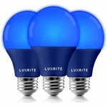 Luxrite A19 Led Blue Light Bulb 60w Equiv. Ul Listed E26 Base Party Bulbs 3-pack. Fixed Price $18.49.