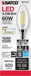 Satco S21274 5.5w B11 Led Light Bulb 3000k 90cri, 120 Volt E12 Candelabra 6 Pack. Fixed Price $21.95.