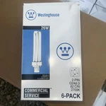2 Cases 6 Bulbs Each Westinghouse 26w Compact Fluro. Lamp 2pin 2700k. Fixed Price $29.99.