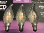 3 X Feit Led Candelabra Chandelier 40watt Light Bulbs Dim 3.8w Free Usa Shipping. Fixed Price $18.99.