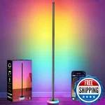 Bringux Smart Corner Floor Lamp, Rgbicw Led Standing Lamp With App Control, 16 M. Fixed Price $46.47.