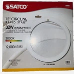 Satco S6505 3000k 12 Inch 32-watt 4 Pin T9 Circline Lamp Rapid Start Warm White. Fixed Price $5.00.