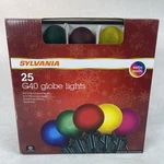 Sylvania 25 G40 Globe String Lights Satin Multi Green Wire. Fixed Price $24.99.