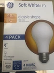 Ge Lighting Led Light Bulbs 5w Replaces 40w Soft White A19 Classic Shape 4. Fixed Price $11.00.