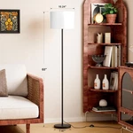 Modern Floor Lamp Simple Design With White Shade, Foot Pedal Switch, 60" Smal.... Fixed Price $29.40.