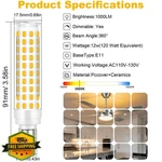 Tzhilan E11 Led Bulbs 120v 12w Warm White Dimmable For Chandeliers 5 Pack. Fixed Price $44.99.