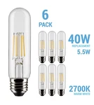 6 Pack Satco Led Bulbs 5.5w =40w 120v T10 Medium E26 Dimmable Clear 2700k. Fixed Price $29.99.