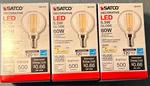 New Satco S21210 Led Clear Bulb 5.5 Watt 60w 3000k Candelabra E12 Base 3 Count. Fixed Price $17.45.