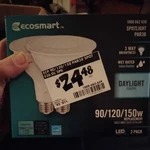 (2-pk) Ecosmart 3-way Flood Cec Led Light Bulb Par38 90/120/150w Eqv Day. Fixed Price $14.95.