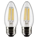 2 Pack Satco S21837 Led Filament 120v 5.5w =60w B11 Medium E26 Clear Warm White. Fixed Price $11.95.