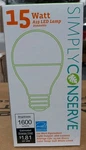 Simply Conserve 15 Watt (100w Equal) 1600 Lumens Dimmable A19 Led Light Bulb 2. Fixed Price $15.99.