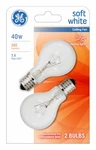Ceiling Fan Bulbs, White, Intermediate Base, 40 Watt, 2-pk. -. Fixed Price $13.33.