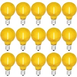 Guileduo 15pk G40 Yellow 1w Led Christmas Replacement Bulbs E12 Base. Fixed Price $33.88.