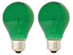 25watt Green Party Light A19 Bulb Type 2pack. Fixed Price $8.99.