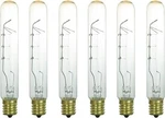 6pack Tubular Light Bulbs, Clear T6.5, 40w, 2600k, 290lm, E17, 120v. Fixed Price $26.66.
