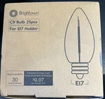 Brightown C9 Led Christmas Light Bulbs, Clear Plastic Shatterproof Bulbs. Fixed Price $10.80.