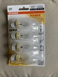 New Sylvania 4-pk 25w Double Life B10 Clear Bulb Standard Base Indoor/outdoor. Fixed Price $12.99.