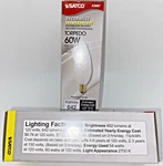 Satco A3687 130v 60-watt Frost Light Bulb, Clear 482 Lumens 2700k Disc Lot Of 4. Fixed Price $11.62.