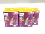 Philips Warm Glow Effect 60w Soft White Candle Dimmable Led Light Lot-4. Fixed Price $46.99.