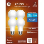 Ge Relax 4-pack 60 W Equivalent Dimmable Soft White A19 Led Light Fixture Lig.... Fixed Price $27.99.