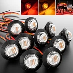 10 Pack Bjz 3/4" Round Trailer Marker Led Lights Red To Amber Dual Color. Fixed Price $18.99.