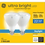 Ge Ultra Bright Led Light Bulbs 150 Watt Daylight Br30 Floodlights Medium Base. Fixed Price $25.73.