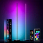 Eastfine Corner Floor Lamp Pair Rgb Ic Lights Sync With Single Controller. Fixed Price $100.56.