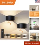 3 Color Rechargeable Motion Sensor Wall Lights - Remote Control, Art Deco Style. Fixed Price $57.99.