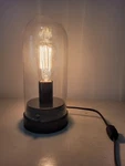 Edison Lamp Glass Globe With Bulb Electric Plug In - Aprox 11 Inch Tall. Fixed Price $10.00.