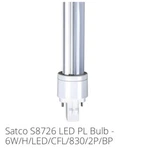 Satco S8728 6w Led Pl 2-pin 4000k Cool White 525 Lumens Gx23 (deals On Quantity). Fixed Price $6.94.