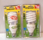 2 Ge 47448 12/23/29-watt Cfl Energy Smart Spiral 3-way Light Bulbs. Fixed Price $28.00.