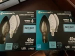 Ecosmart 60w B11 Dimmable E12 Candelabra Filament Led Bulb Daylight ( 2-3-packs). Fixed Price $18.99.