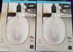 Feit Electric 75w Equiv Dimmable Oversized Clear Glass Led Light Bulb 2 Pack. Fixed Price $39.78.
